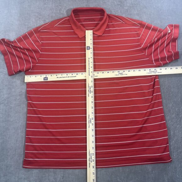 Nike Mens XL Red‎ Striped Dri Fit Golf Polo Shirt - Picture 4 of 6
